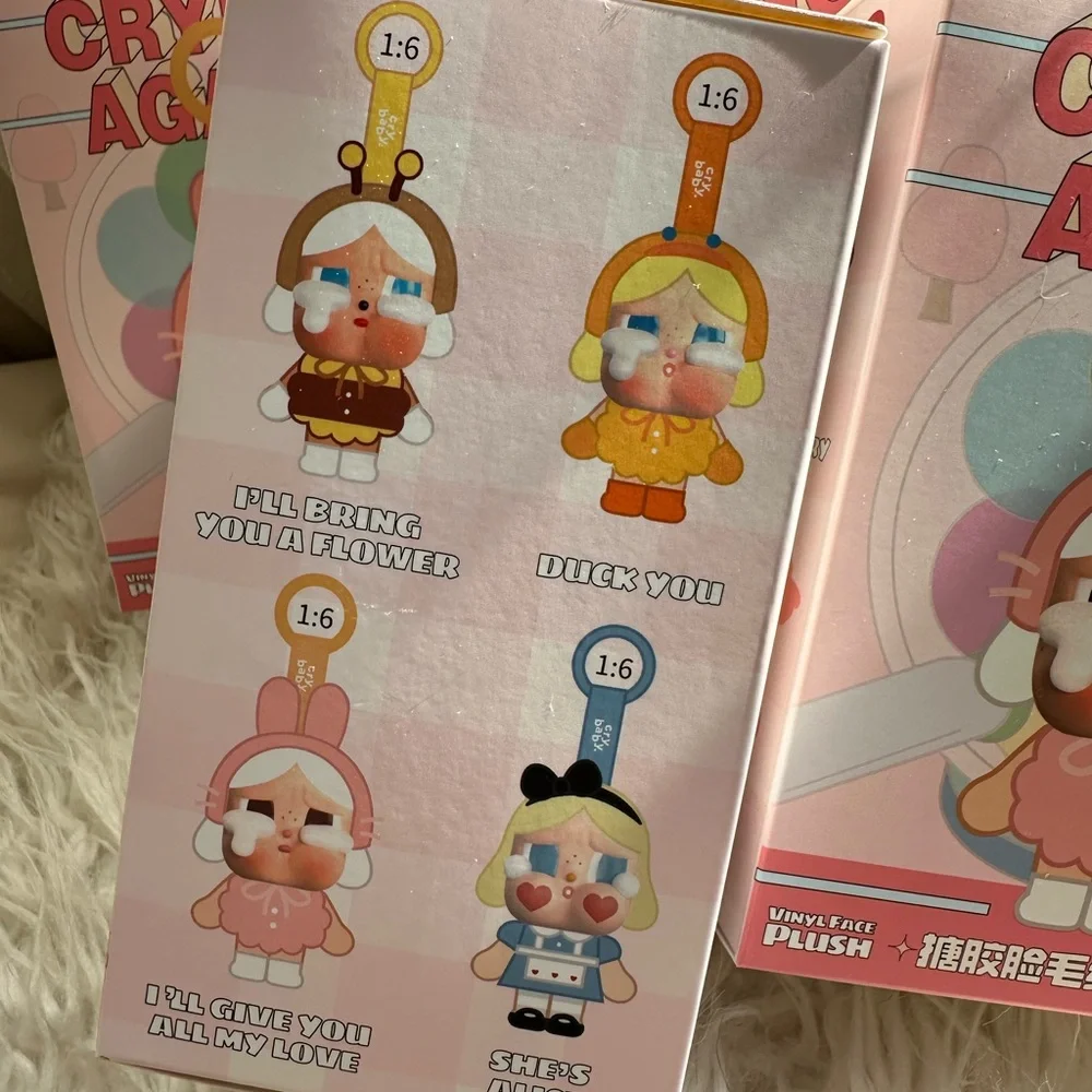 UNOPENED Authentic Pop Mart Crybaby Crying Again I’ll Give You a Flower Keychain - Picture 4 of 6